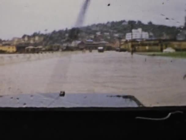 Saint Anne Guadeloupe Haziran 1975 Mahvolmuş Bir Guadeloupe Kasırgasının Binaların — Stok video