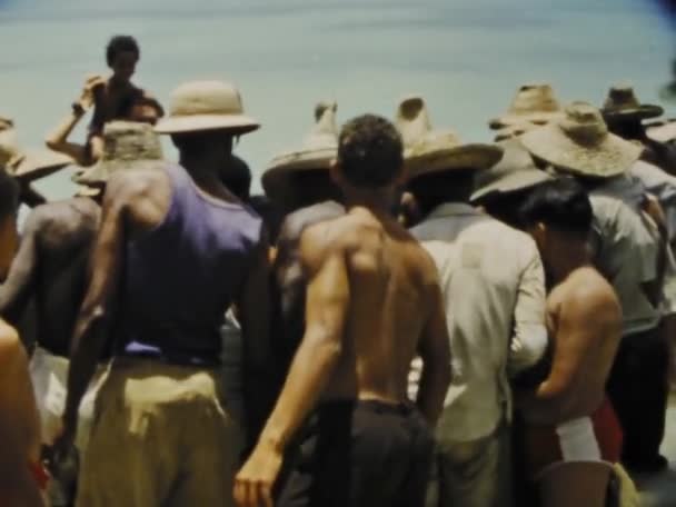 Sainte Anne Guadalupa Giugno 1975 Esplora Tradizionali Tecniche Pesca Della — Video Stock