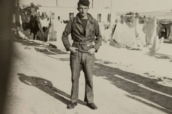 Рим Италия Май 1948 Винтажное Фото Итальянских Военных Моряков 1940 — стоковое фото