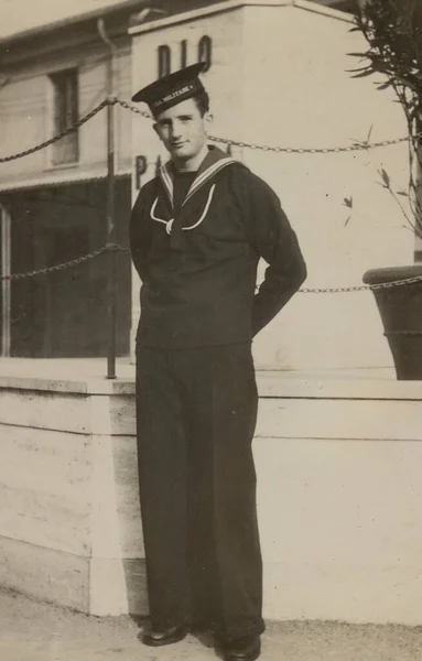 Рим Италия Май 1951 Портрет Молодого Итальянского Моряка Время Обучения — стоковое фото