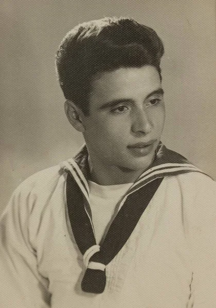 Roma Itália Maio 1951 Vintage Close Retrato Jovem Soldado Italiano — Fotografia de Stock