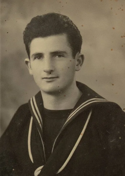 Рим Италия Май 1951 Винтажный Портрет Молодого Итальянского Солдата Морской — стоковое фото