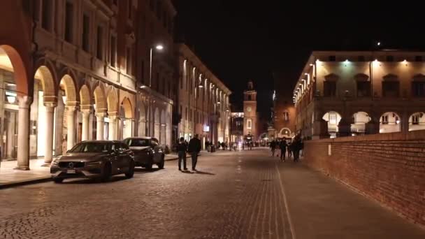 Ferrara Italië April 2023 Een Adembenemende Nachtelijke Video Die Schoonheid — Stockvideo