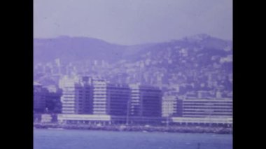 Palermo, İtalya Haziran 1968: 1960 'lardaki hareketli Palermo Limanı' nı denizdeki bir gemiden görüntüleyen klasik bir görüntü