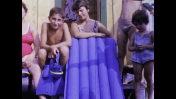 Napoli Italia Iunie 1968 Privire Nostalgică Înapoi Distracția Vară Plajă — Videoclip de stoc