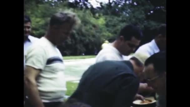 Tampa Usa Mai 1949 Vintage Aufnahmen Eines Lebhaften Picknicks Freien — Stockvideo
