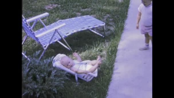 City Lake United States June 1969 Nostalgic Clip Child Having — Stock Video