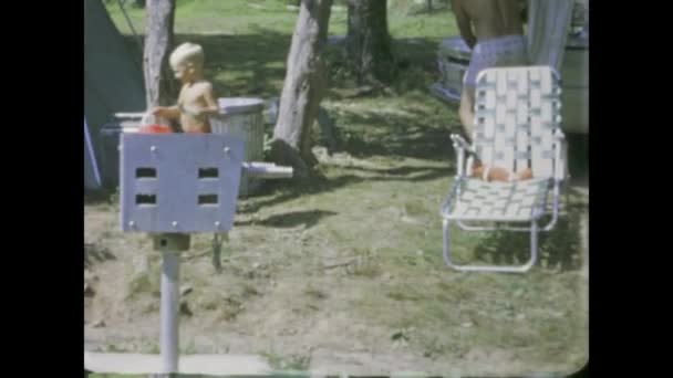 City Lake Usa Juni 1969 Ein Nostalgischer Clip Einer Familie — Stockvideo