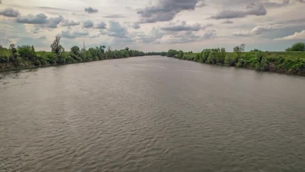 Atemberaubende Luftaufnahmen Des Gewundenen Flusses Etsch Die Die Schönheit Der — Stockvideo