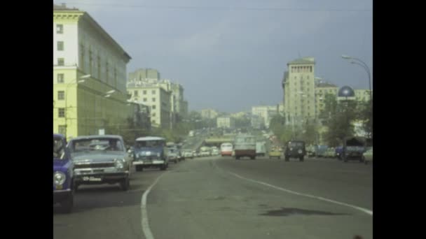 Moskwa Rosja Maj 1977 Angażujący Film Przedstawiający Tętniące Życiem Sceny — Wideo stockowe