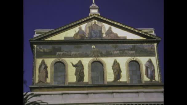Roma Italia Maggio 1975 Esplora Gli Intricati Dettagli Architettonici Degli — Video Stock