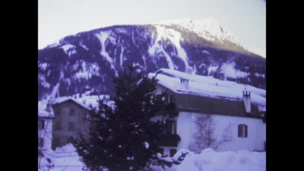 Canazei Італія December 1980 Досвід Захоплюючої Краси Доломітових Гір 1980 — стокове відео