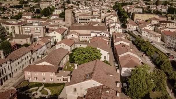 Luftaufnahmen Die Den Zeitlosen Charme Von Lendinara Einem Antiken Italienischen — Stockvideo