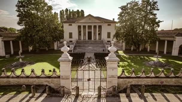 Stunning Aerial Shot Architectural Marvel Villa Badoer Located Fratta Polesine — Stock Video