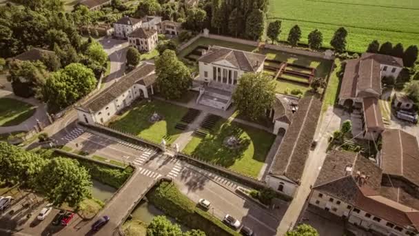 Stunning Aerial Shot Architectural Marvel Villa Badoer Located Fratta Polesine — Stock Video