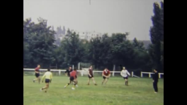 Paříž Francie Květen 1975 Historické Záběry Let Ukazují Intenzivní Rugby — Stock video
