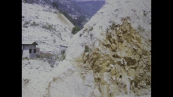Carrara Italy May 1972 Vintage Footage Capturing Operations Carrara Marror — стокове відео