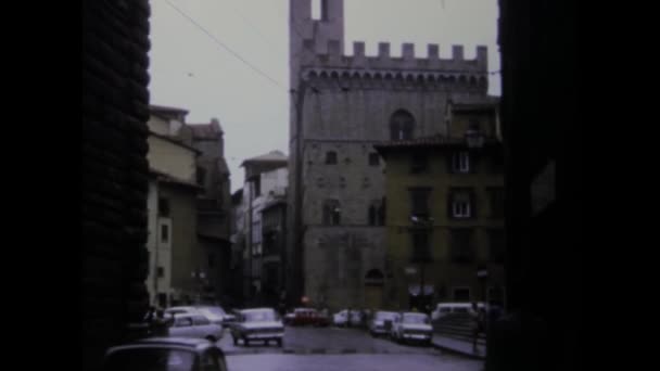 Firenze Italia Maggio 1972 Riprese Epoca Che Catturano Traffico Folla — Video Stock