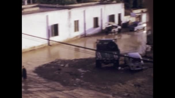 Tripoli Libyen September 1969 Bevittna Dramatiska Scenerna Den Katastrofala Översvämning — Stockvideo