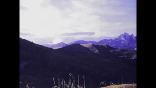 Dolomites Italy June 1969 Step Back Time Mesmerized Woman Awe — Stock Video