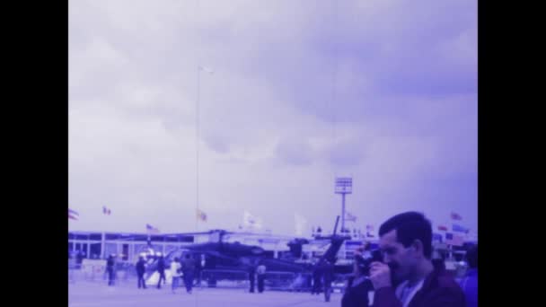 Paris Frankreich Mai 1978 Archivaufnahmen Einer Flugshow Mit Einer Reihe — Stockvideo