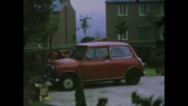 London United Kingdom 1966 Take Ride Memory Lane Iconic Mini — стоковое видео