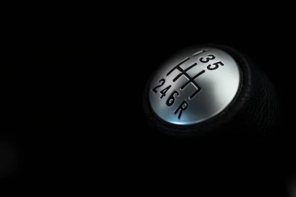Close Manual Car Gear Shift Knob Ample Space Text Designs — Stock Photo, Image