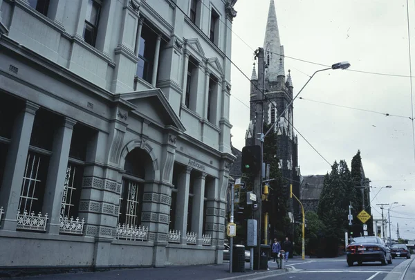 1999年12月 オーストラリアのメルボルン メルボルンの街並みのアイコニックなスナップショット 1990年代にその建築と都市のバイブレーションを展示 — ストック写真