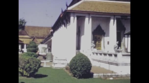 Bangkok Thailand June 1975 Close Details Thai Buddhist Temples 1970S — Stock Video