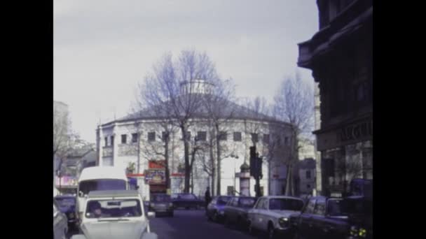 Paris France May 1978 Historic Footage Capturing Bustling Traffic City — Stock Video