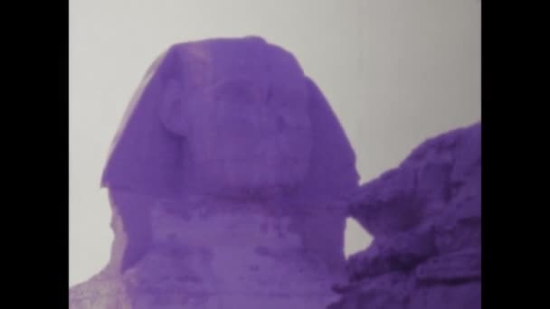 Kairo Ägypten Mai 1975 Historische Aufnahmen Die Die Ikonischen Sphinxen — Stockvideo