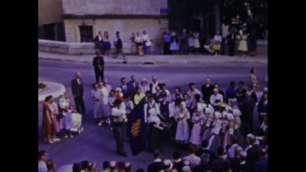 Paris France May 1969 Vintage Footage Political Rally Streets France — Stock Video