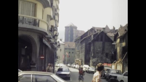 Col Colombiere Fransa 1975 1970 Lerde Çarpıcı Dağ Manzaralı Fransız — Stok video