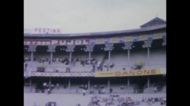 Madrid, İspanya Haziran 1970: Boğa güreşi ve torero sahnelerinin 1970 'lerdeki klasik görüntüleri.
