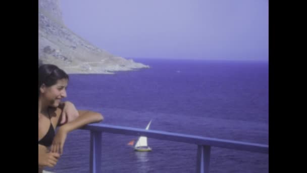 Palerme Italie Juin 1974 Vidéo Homme Riche Sur Yacht Avec — Video