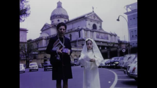 Palermo Olaszország 1974 Május Felvételek 1970 Évekből Amelyek Egy Fiatal — Stock videók