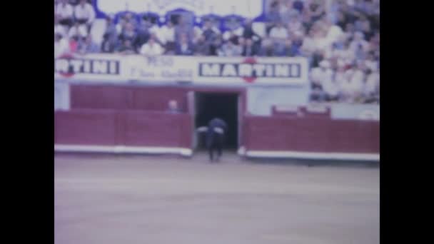 Madrid Spanien Juni 1970 Vintage Aufnahmen Von Stierkämpfen Und Torero — Stockvideo