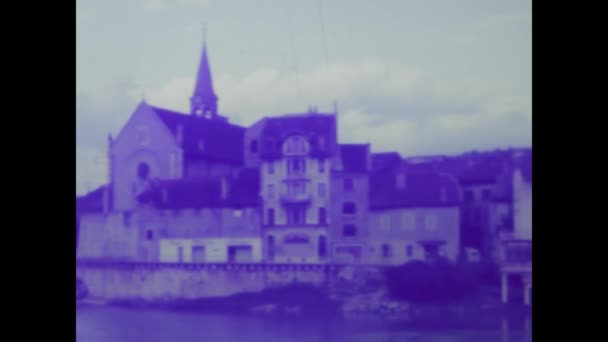 Lucerna Szwajcaria Czerwiec 1970 Vintage Materiał Filmowy Spokojnego Alpejskiego Jeziora — Wideo stockowe