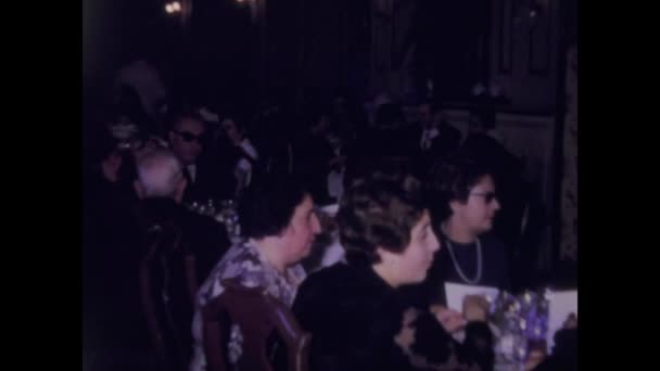 Palermo Italy May 1979 Footage 1970S Italian Wedding Lunch Restaurant — Stock Video