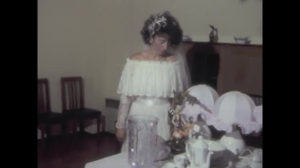 Palermo Italia Luglio 1984 Riprese Degli Anni Una Sposa Casa — Video Stock