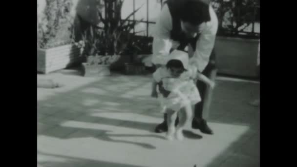 Рим Італія Червень 1958 Урожай 1950 Років Знімає Сердечні Сімейні — стокове відео