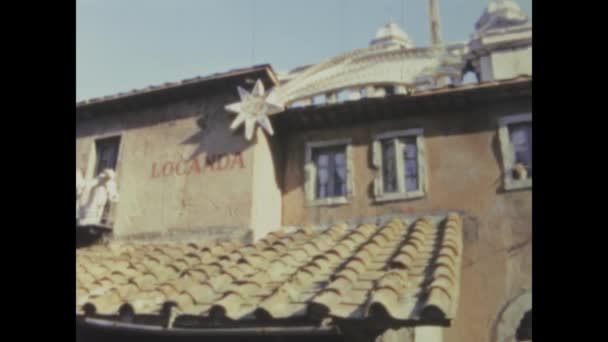 Rome Italië Mei 1968 Vintage Beelden Van Een Levende Kerststal — Stockvideo