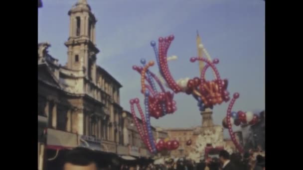 Roma Talya 1968 1960 Ların Hareketli Roma Meydanının Tarihi Görüntüleri — Stok video