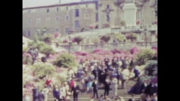 Roma Italia Giugno 1968 Riprese Degli Anni Sessanta Piazza Spagna — Video Stock