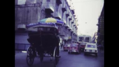 Palermo, İtalya Haziran 1970: 1970 'lerin tarihi görüntüleri İtalya' nın Palermo kentinde büyüleyici bir sokak sahnesini gözler önüne serdi.