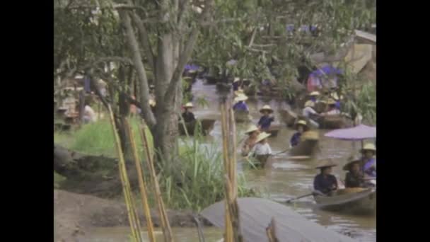 Bangkok Tajlandia Czerwiec 1978 Nagranie Wycieczki Statkiem Wzdłuż Rzeki Chao — Wideo stockowe