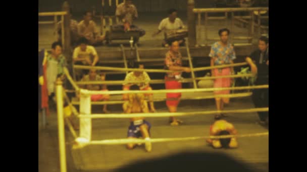 Bangkok Tailandia Junio 1978 Metraje 1970 Anillo Combate Artes Marciales — Vídeos de Stock