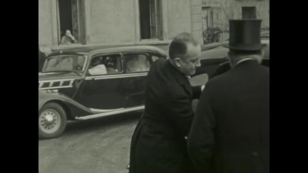 Londýn Spojené Království Květen 1949 Historické Záběry Zachycující Příjezd Hostů — Stock video