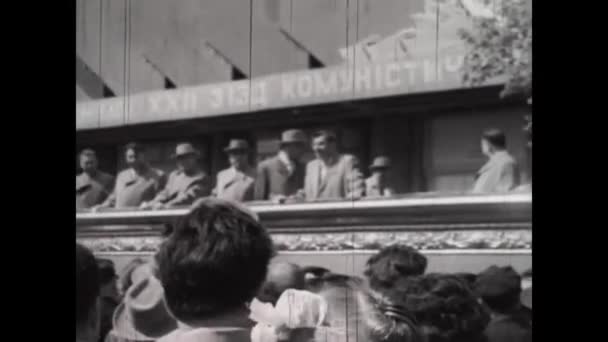 Kiew Ukraine Mai 1960 Historische Aufnahmen Einer Kommunistischen Kundgebung Kiew — Stockvideo