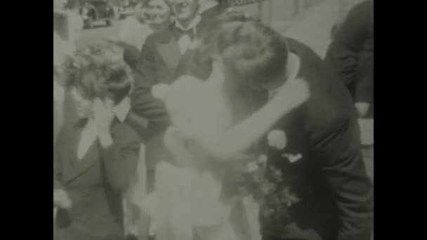 Chicago Egyesült Államok 1949 Júniusa Vintage Felvétel Egy Esküvői Jelenet — Stock videók
